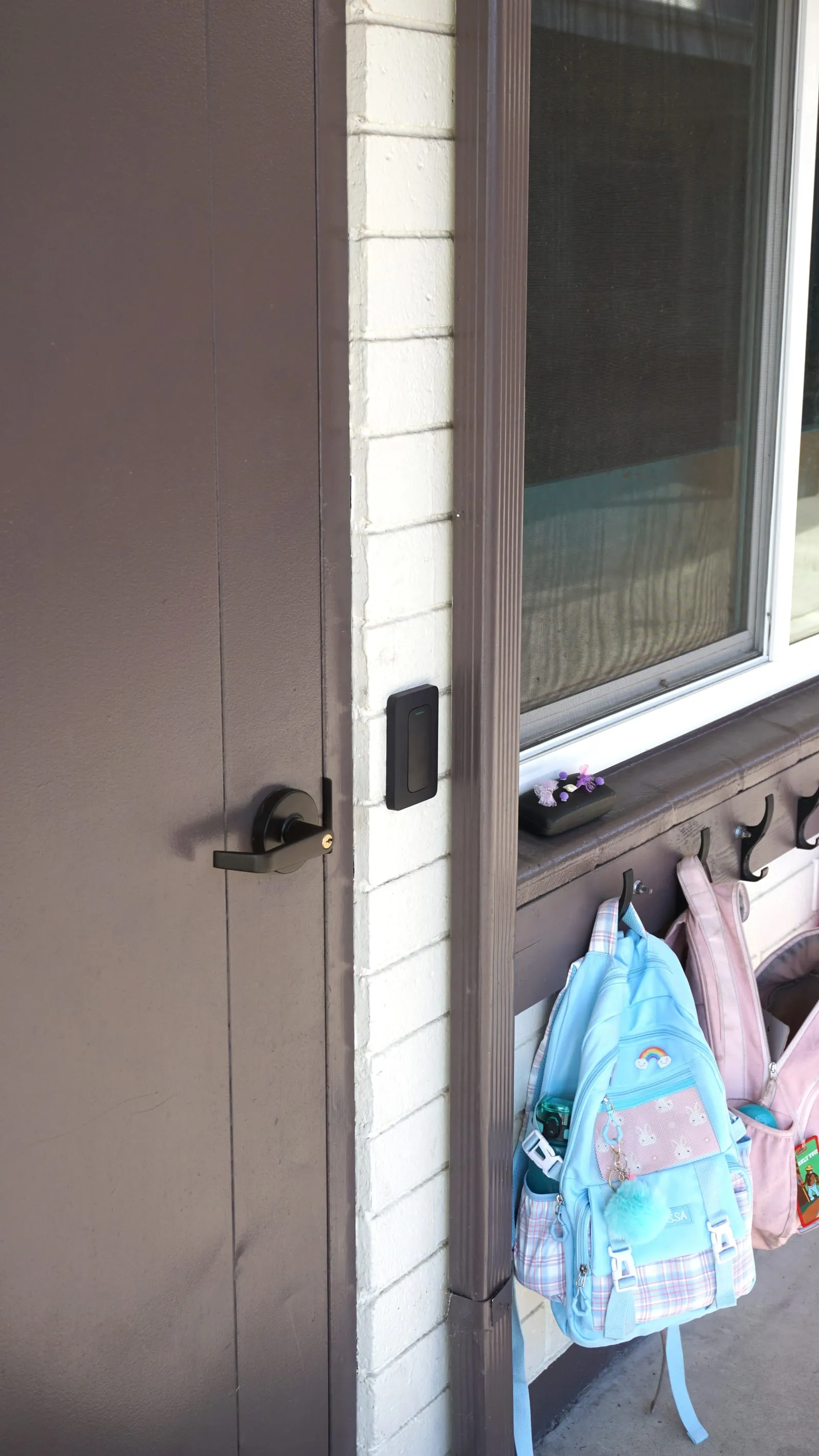 Verkada access control reader mounted at a classroom door