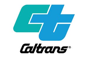 Caltrans logo with blue and green